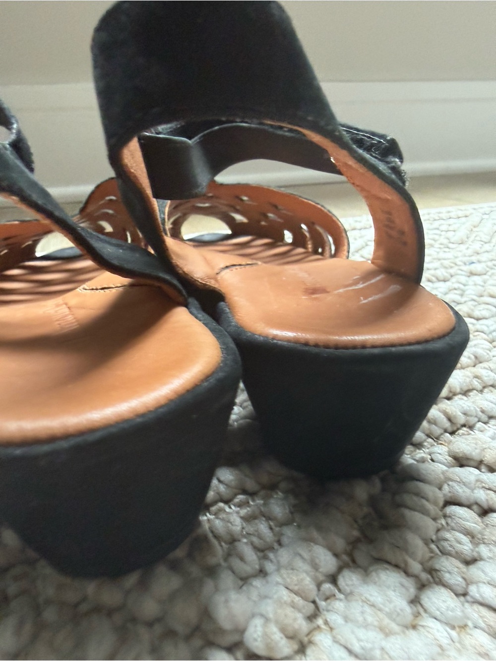 L’Amour Des Pieds Burcie Black Caged Slingback Sandals 8.5M - Picture 10 of 13